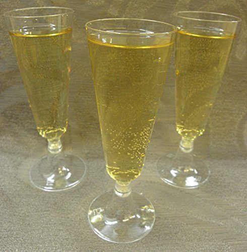Champagnergläser Aus Kunststoff – 100 Stück, Rosa, Abnehmbarer Stiel, 155 Ml, Wiederverwendbar